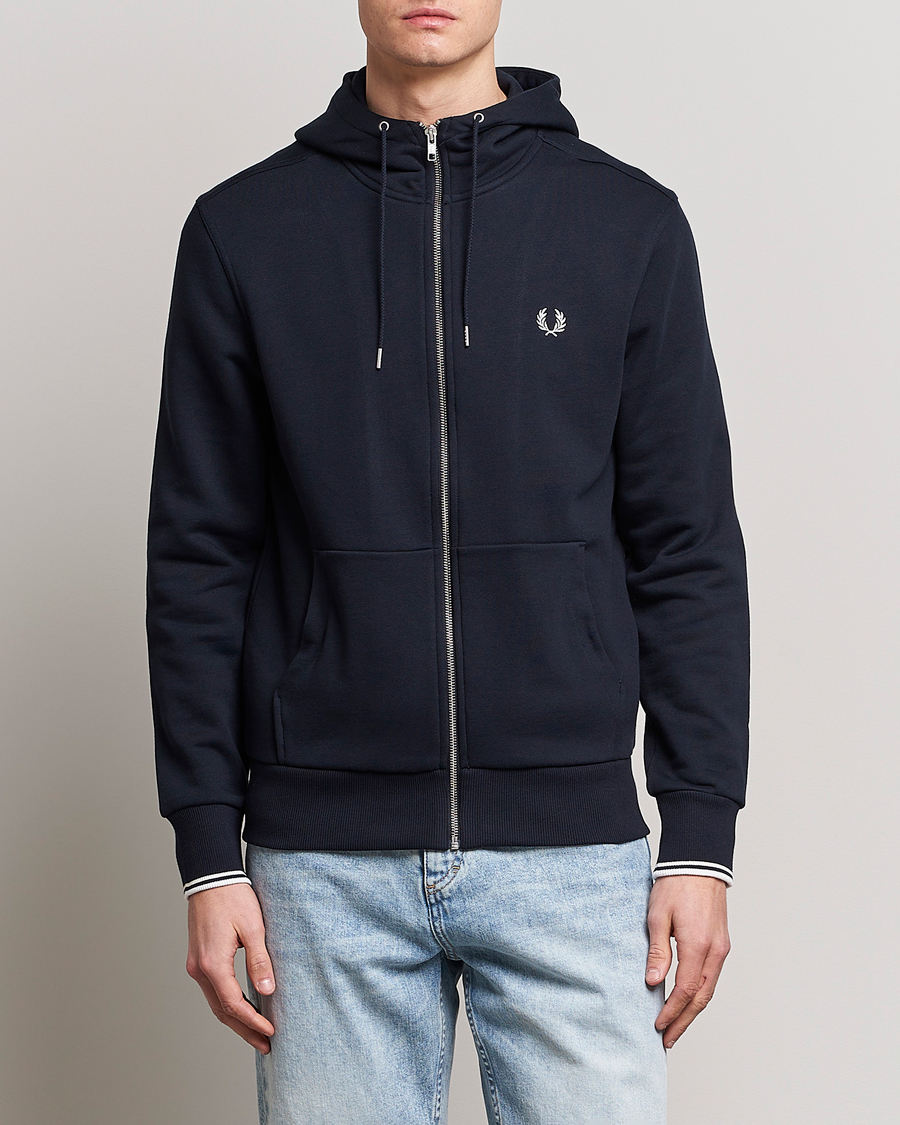 Herre | Gensere | Fred Perry | Full Zip Hooded Sweatshirt Navy