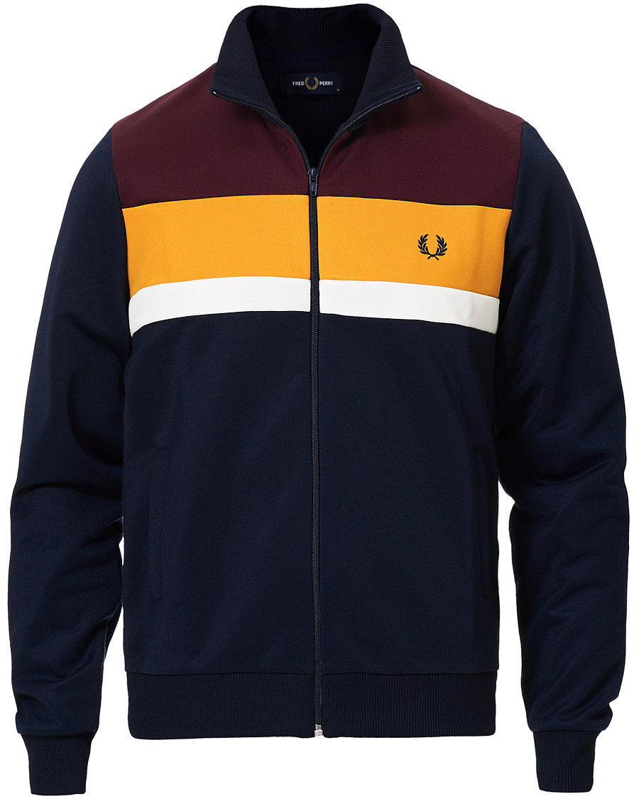 Herre | Gensere | Fred Perry | Colour Block Track Jacket Carbon Blue