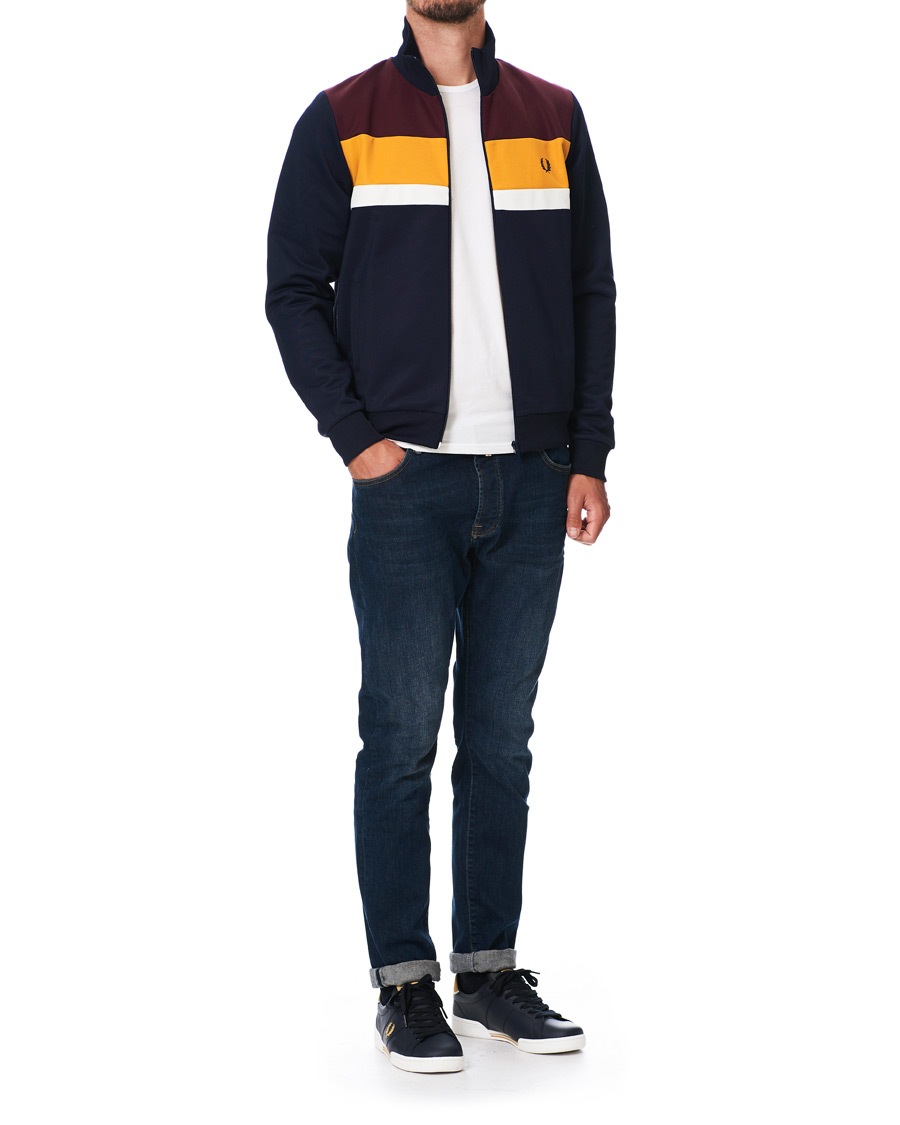 Herre | Gensere | Fred Perry | Colour Block Track Jacket Carbon Blue