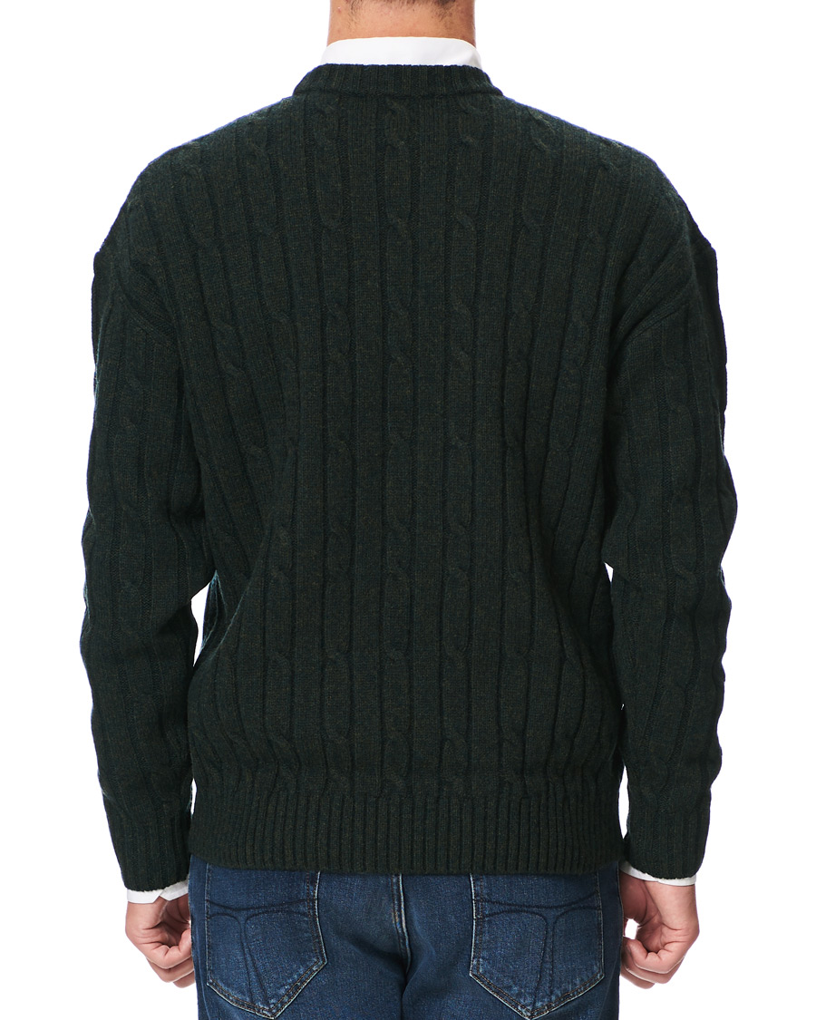 Herre | Gensere | Fred Perry | Shield Cable Knit Jumper Hunting Green
