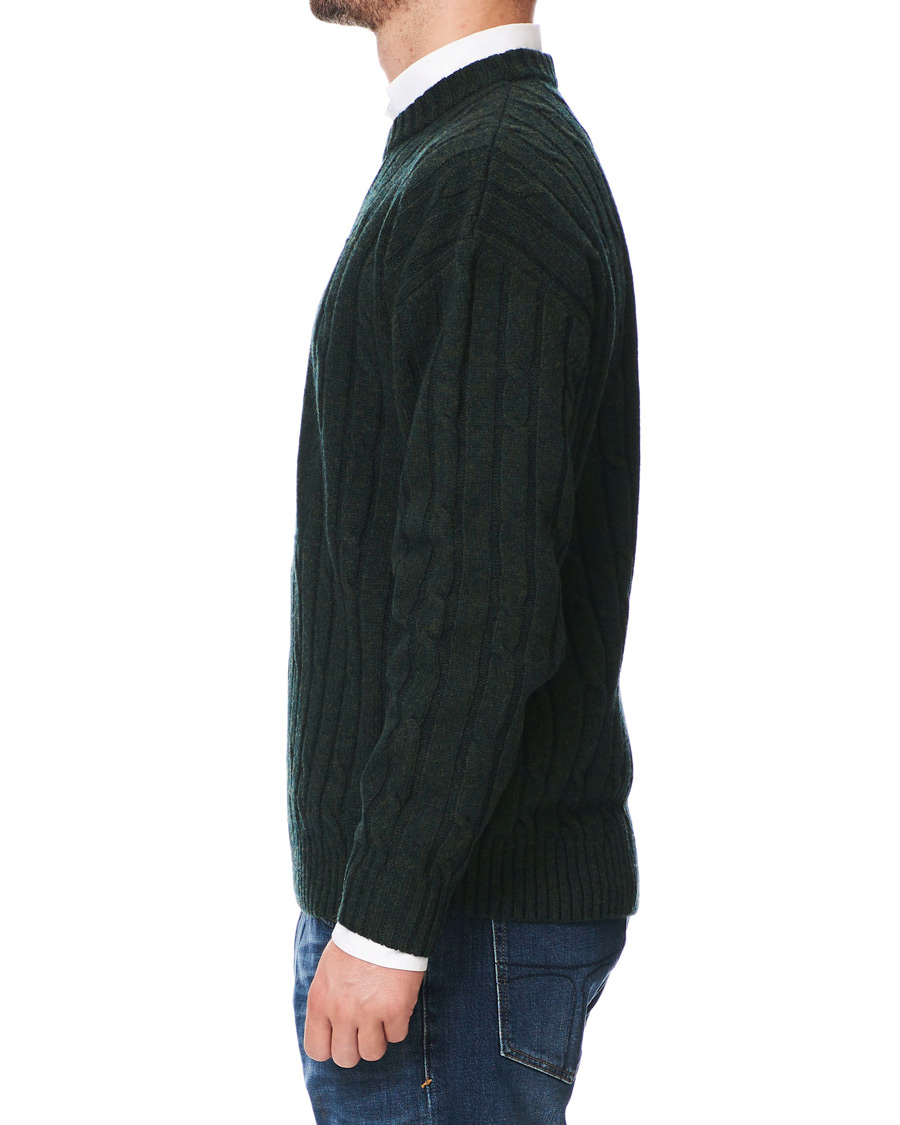 Herre | Gensere | Fred Perry | Shield Cable Knit Jumper Hunting Green