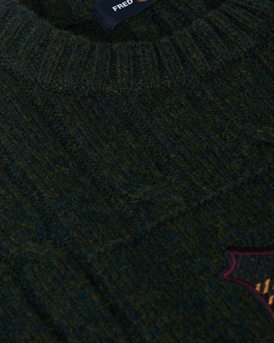 Herre | Gensere | Fred Perry | Shield Cable Knit Jumper Hunting Green