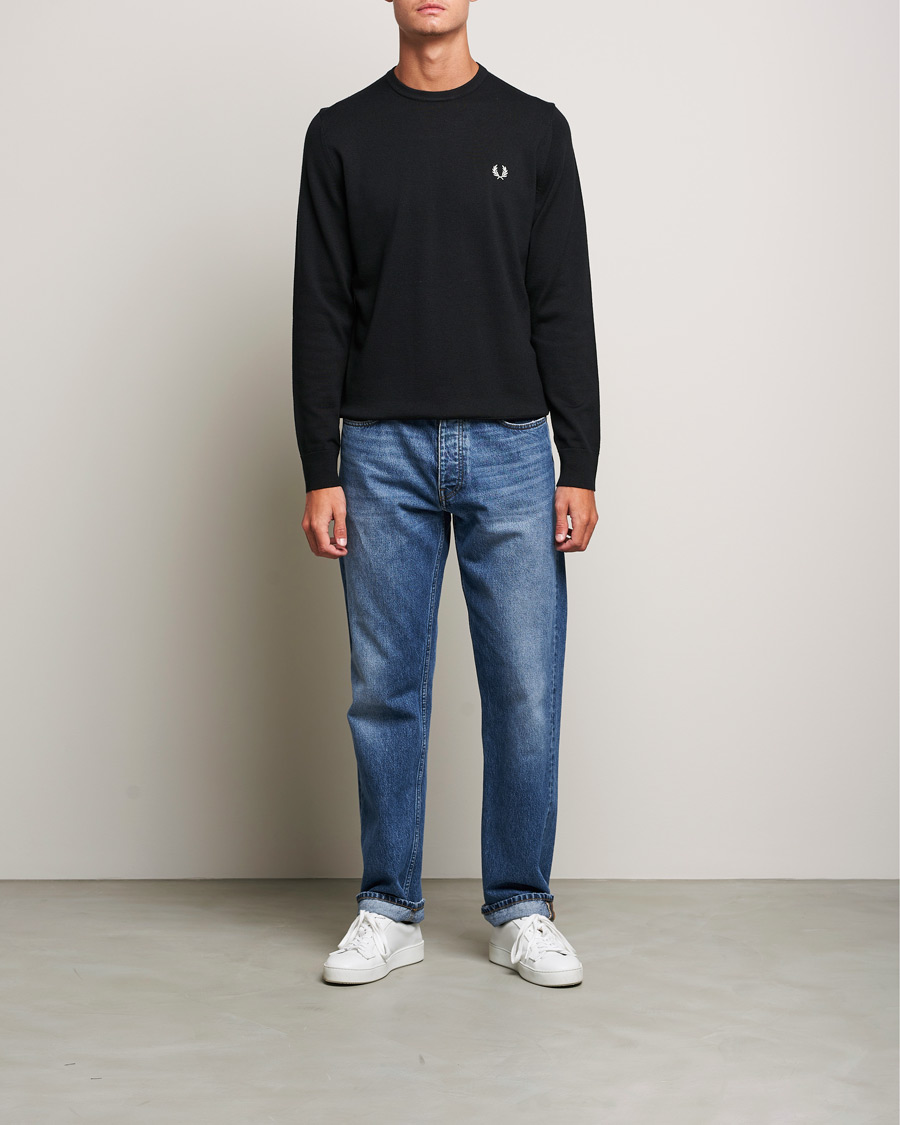 Herre | Gensere | Fred Perry | Classic Crew Neck Jumper Black