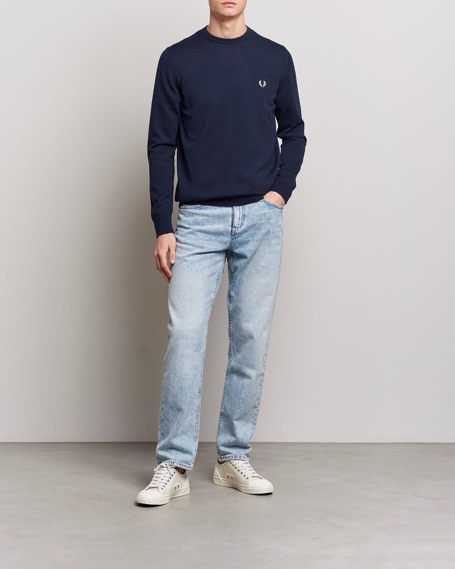 Herre | Gensere | Fred Perry | Classic Crew Neck Jumper Navy