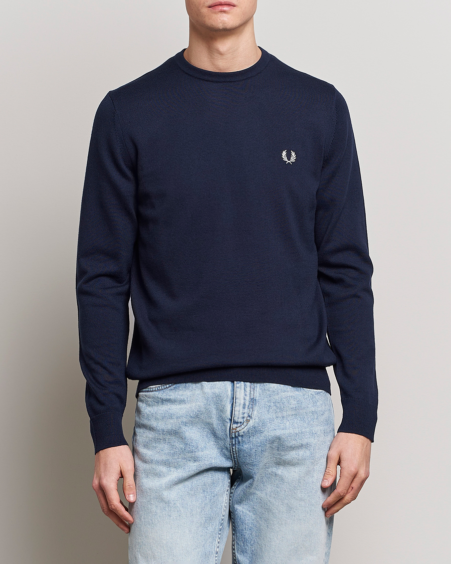 Herre | Klær | Fred Perry | Classic Crew Neck Jumper Navy