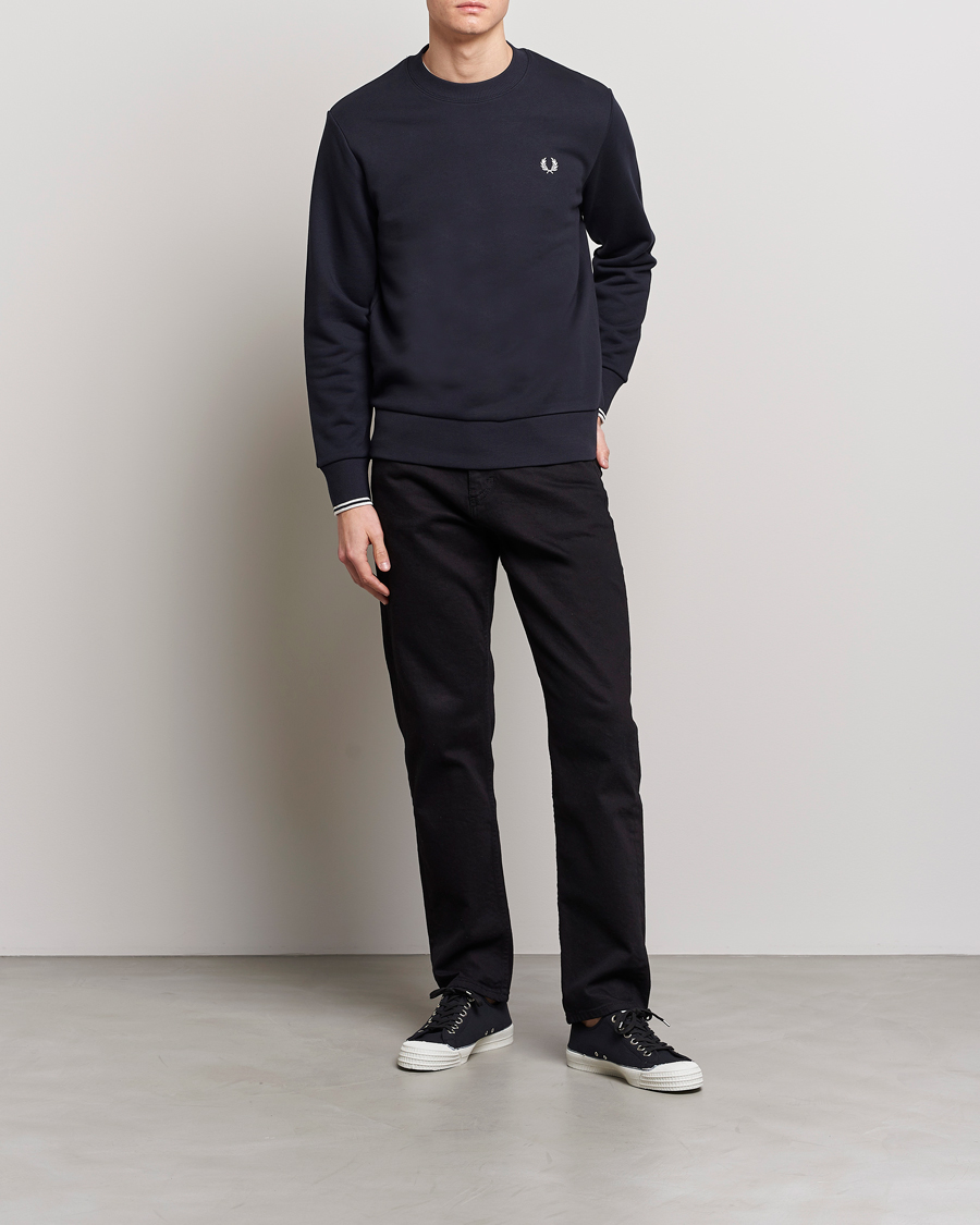 Herre | Gensere | Fred Perry | Crew Neck Sweatshirt Navy