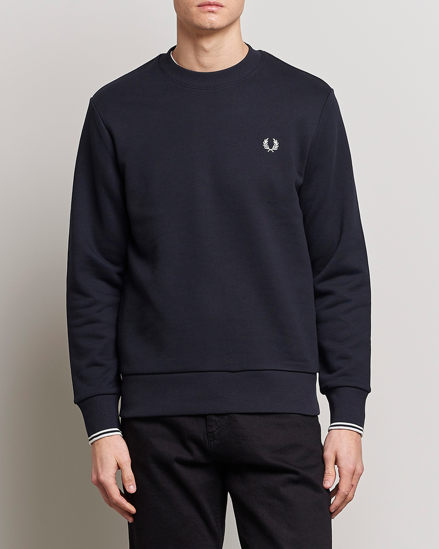 Herre | Best of British | Fred Perry | Crew Neck Sweatshirt Navy