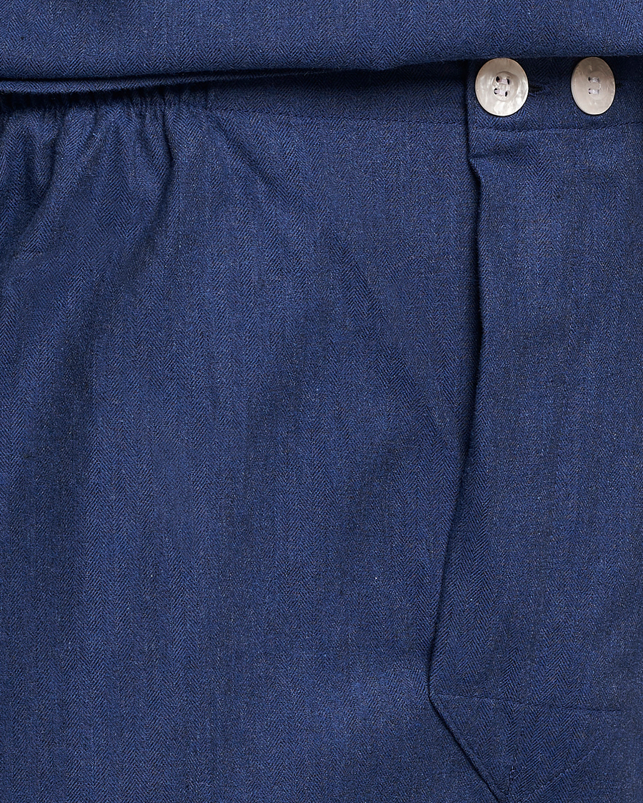 Herre | Pyjamaser og badekåper | Derek Rose | Brushed Cotton Flanell Pyjama Set Navy