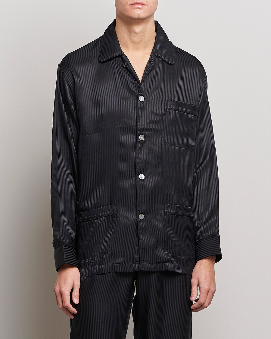 Herre | Avdelinger | Derek Rose | Striped Silk Pyjama Set Black
