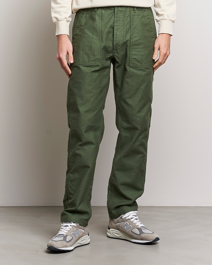 Herre | Chinos | orSlow | Slim Fit Original Sateen Fatigue Pants Army Green