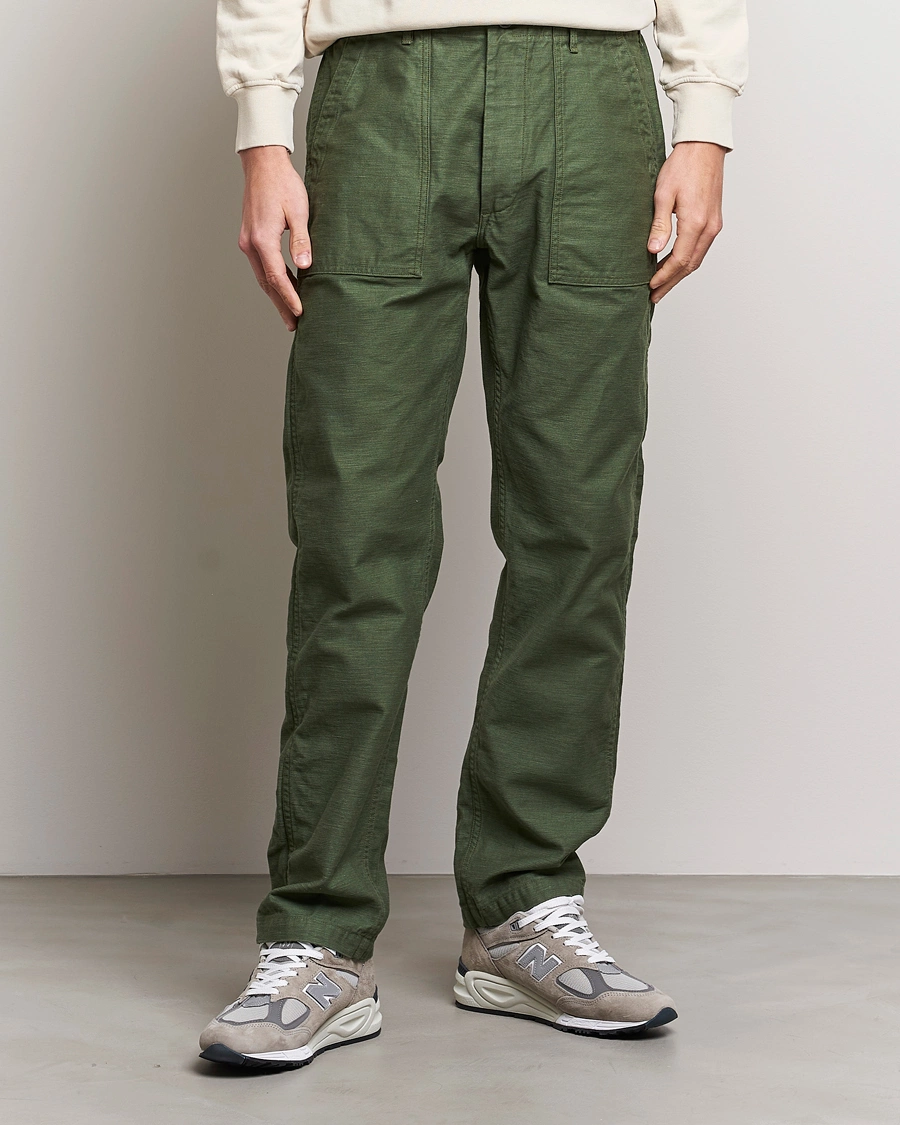 Herre | Klær | orSlow | Slim Fit Original Sateen Fatigue Pants Green