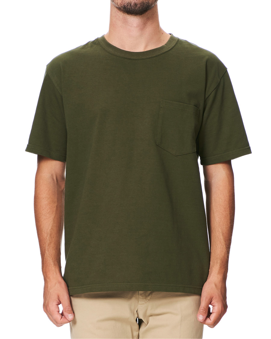 Herre | T-Shirts | orSlow | Military Pocket Tee Dark Olive