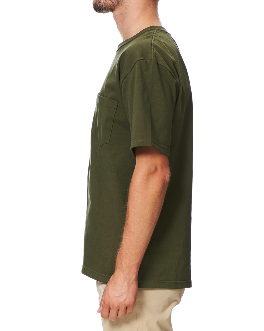 Herre | T-Shirts | orSlow | Military Pocket Tee Dark Olive
