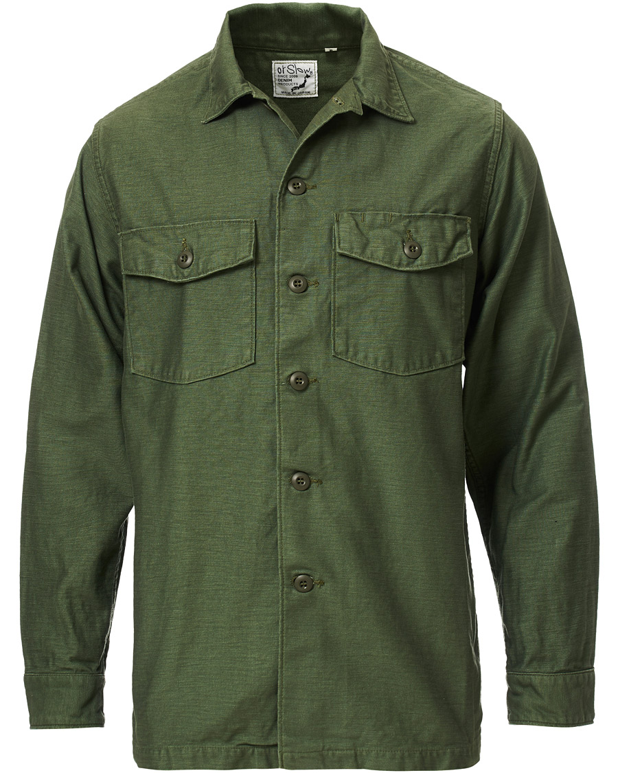Herre | Skjorter | orSlow | Cotton Sateen Army Overshirt Army Green 1 - XS