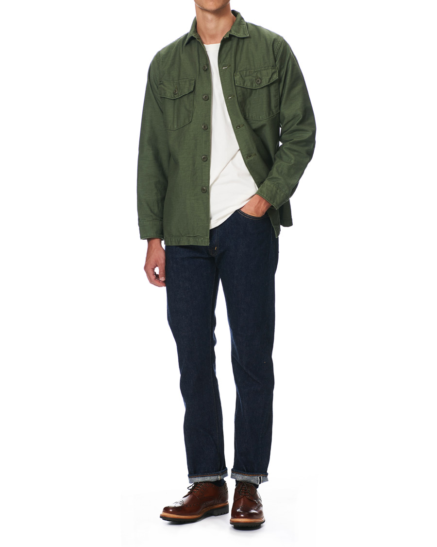 Herre | Skjorter | orSlow | Cotton Sateen Army Overshirt Army Green 1 - XS
