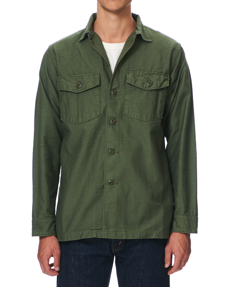 Herre | Skjorter | orSlow | Cotton Sateen Army Overshirt Army Green 1 - XS