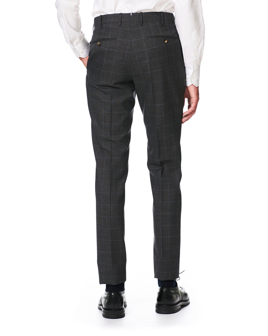 Herre | Bukser | PT01 | Gentleman Fit Overcheck Wool Trousers Dark Grey
