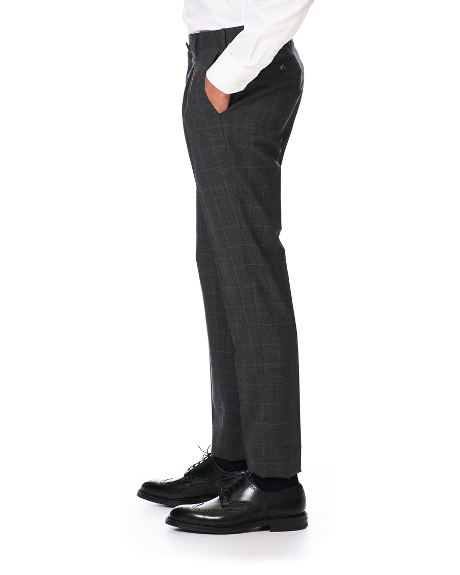 Herre | Bukser | PT01 | Gentleman Fit Overcheck Wool Trousers Dark Grey