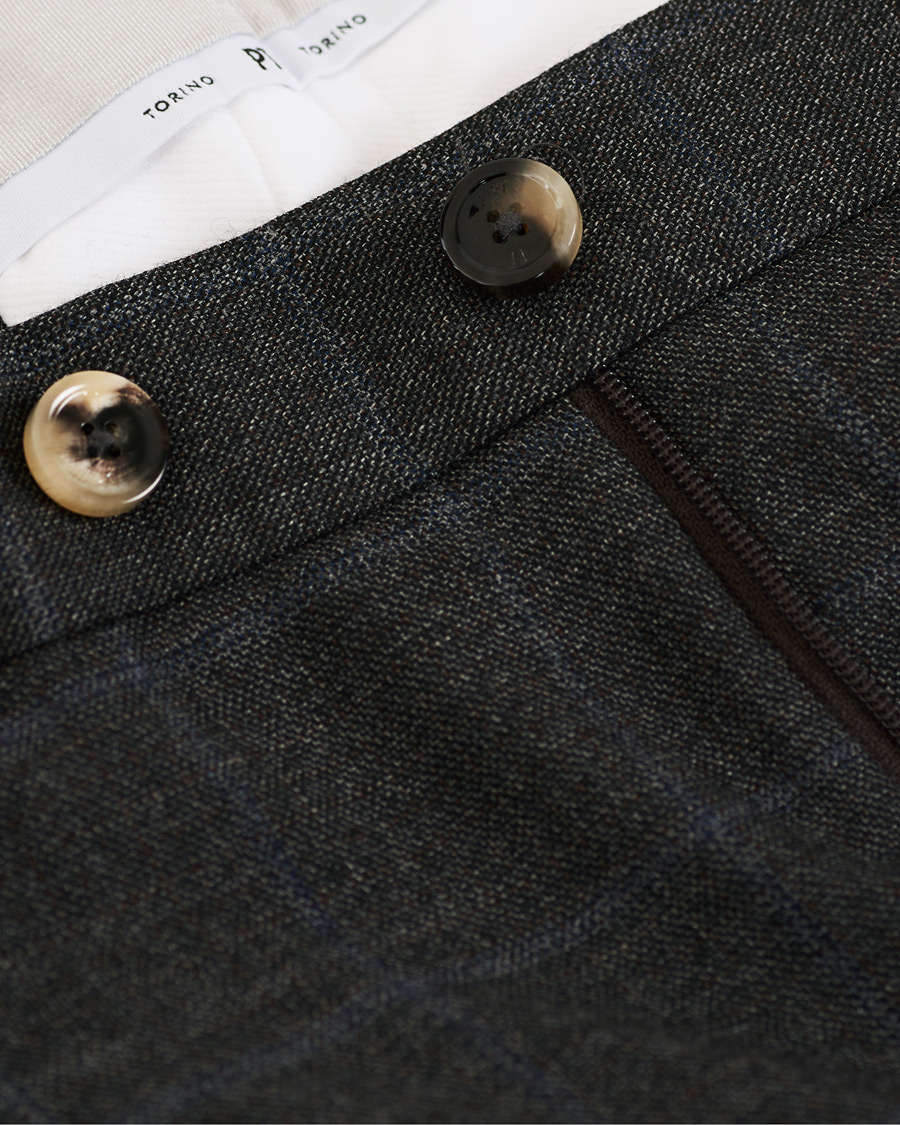 Herre | Bukser | PT01 | Gentleman Fit Overcheck Wool Trousers Dark Grey