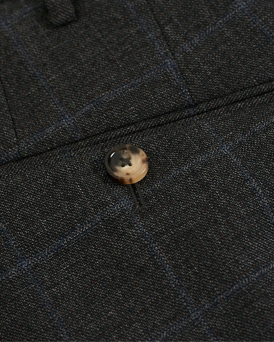Herre | Bukser | PT01 | Gentleman Fit Overcheck Wool Trousers Dark Grey
