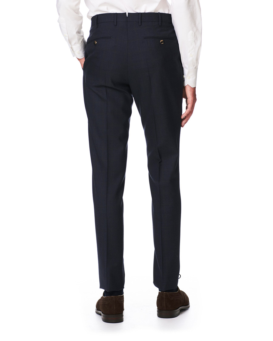 Herre | Bukser | PT01 | Gentleman Fit Overcheck Wool Trousers Navy