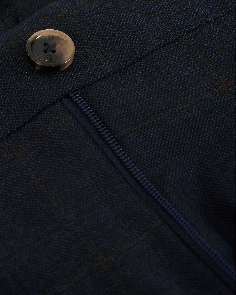 Herre | Bukser | PT01 | Gentleman Fit Overcheck Wool Trousers Navy