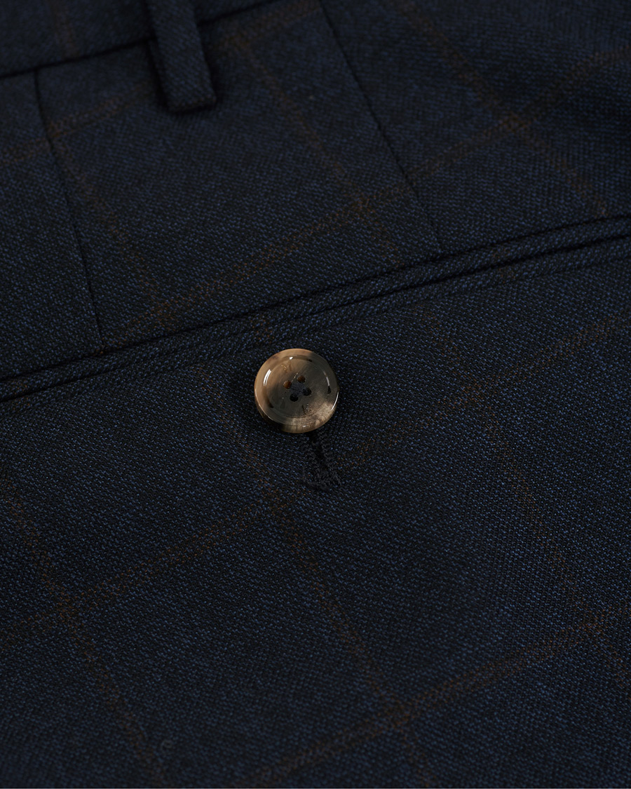 Herre | Bukser | PT01 | Gentleman Fit Overcheck Wool Trousers Navy
