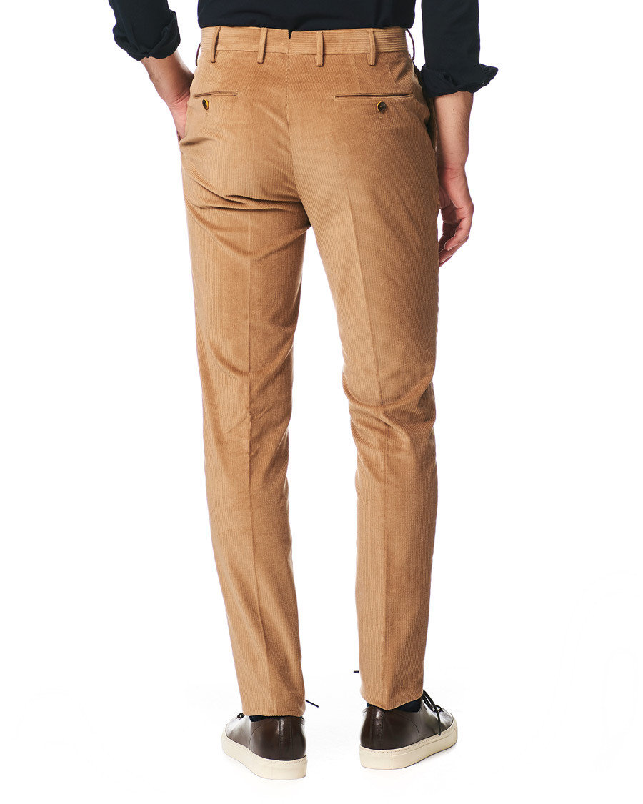 Herre | Bukser | PT01 | Gentleman Fit Pleated Corduroy Trousers Khaki