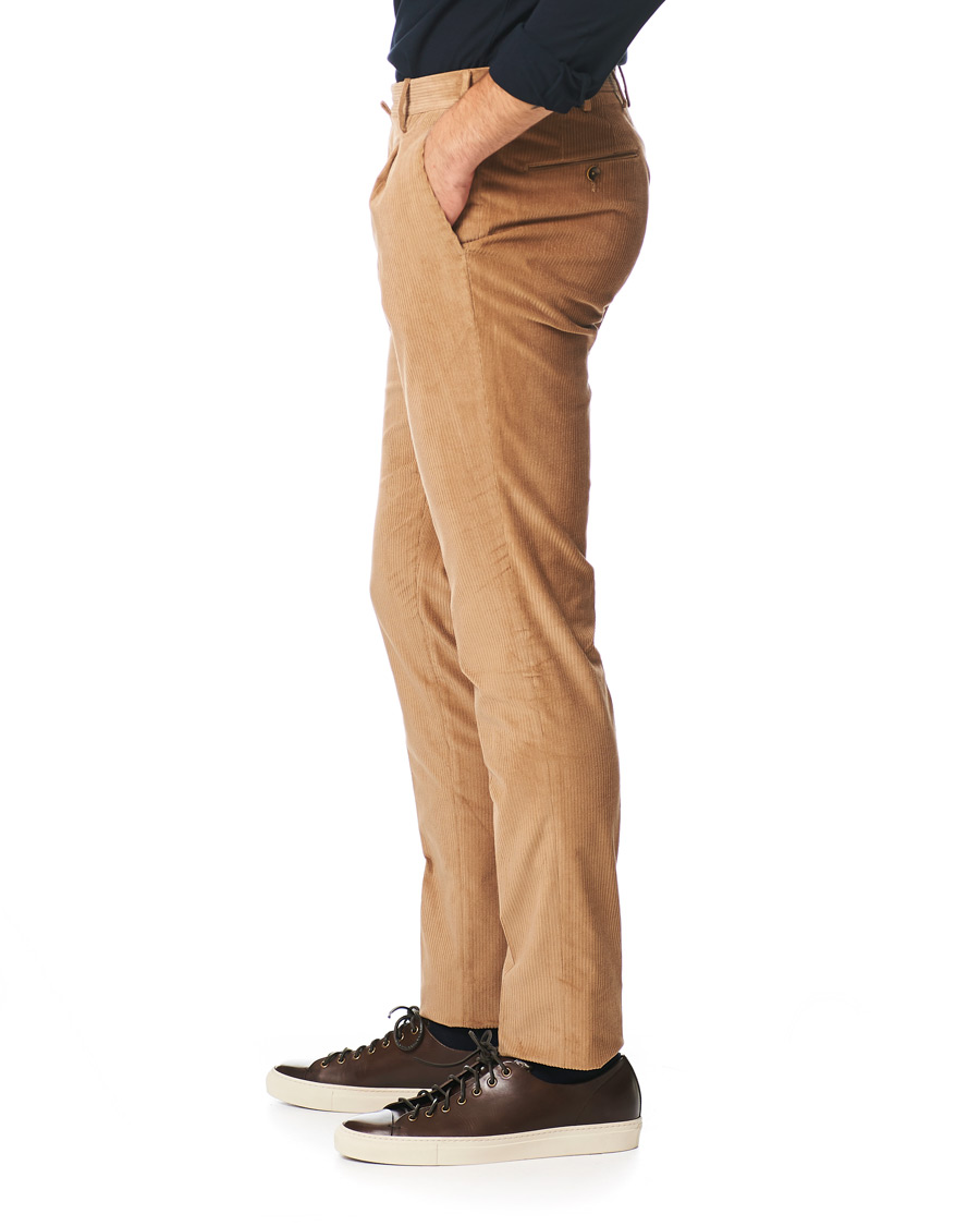 Herre | Bukser | PT01 | Gentleman Fit Pleated Corduroy Trousers Khaki