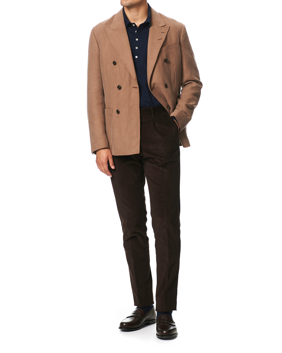 Herre | Bukser | PT01 | Gentleman Fit Pleated Corduroy Trousers Dark Brown