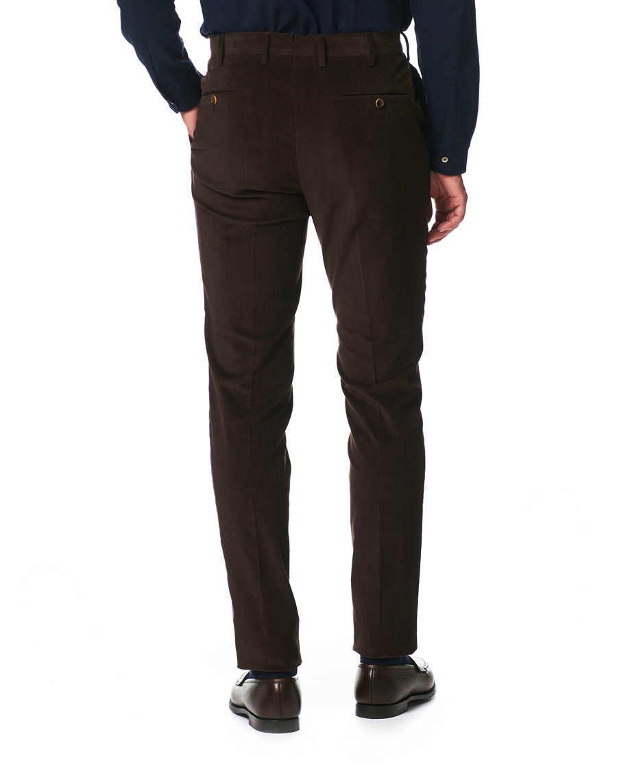 Herre | Bukser | PT01 | Gentleman Fit Pleated Corduroy Trousers Dark Brown