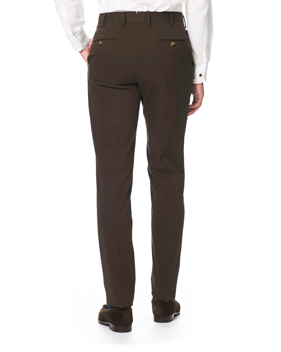 Herre | Bukser | PT01 | Gentleman Fit Pleated Cotton Trousers Brown