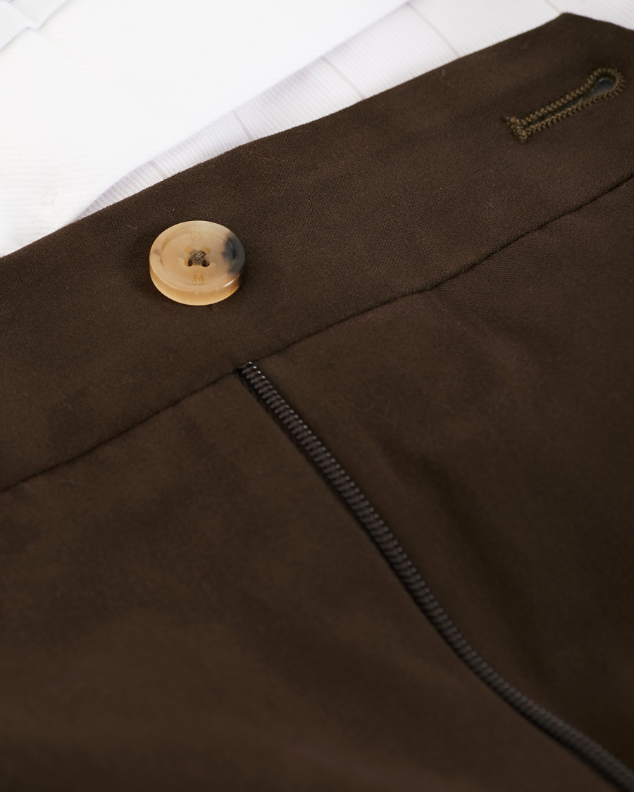 Herre | Bukser | PT01 | Gentleman Fit Pleated Cotton Trousers Brown