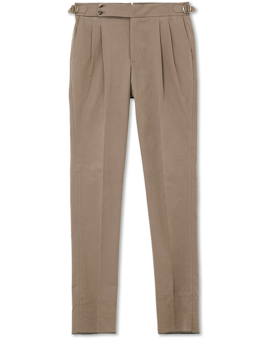 Herre | Bukser | PT01 | Gentleman Fit Double Pleat Trousers Light Brown