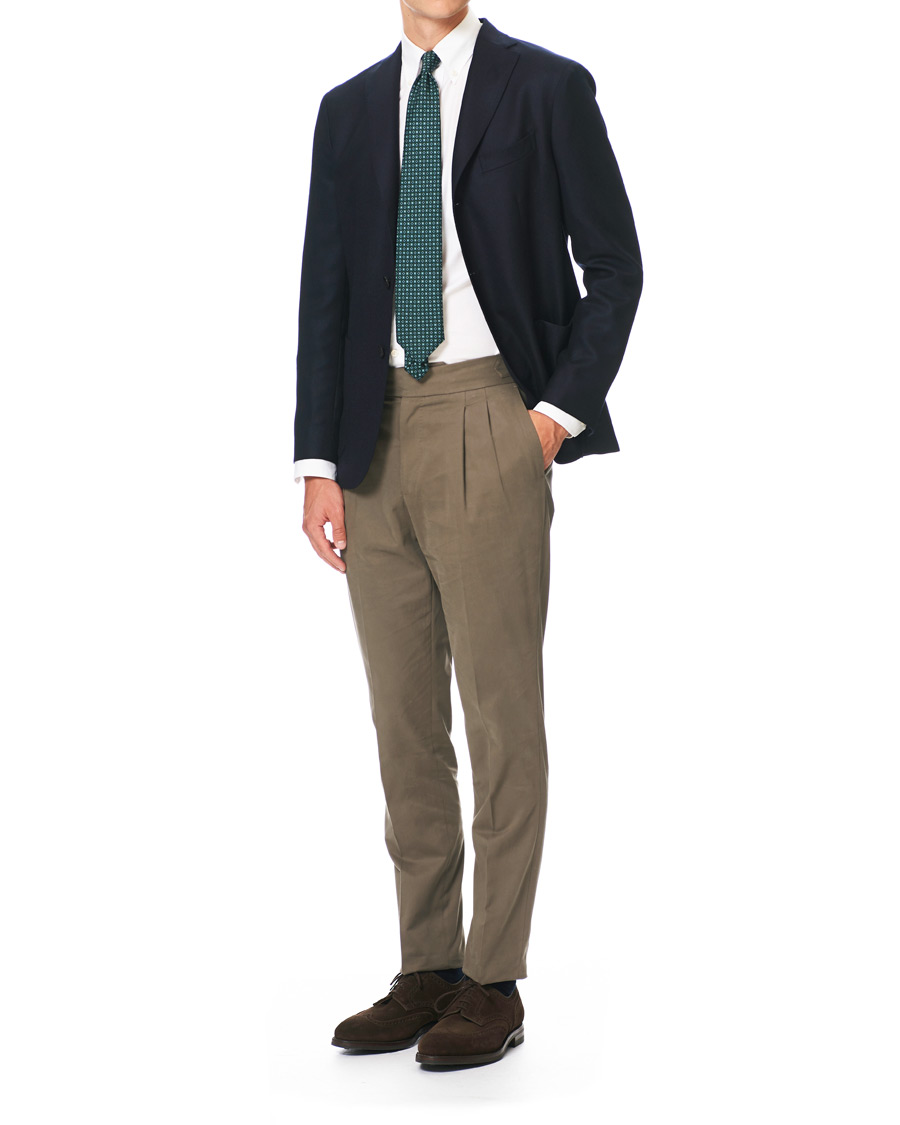 Herre | Bukser | PT01 | Gentleman Fit Double Pleat Trousers Light Brown