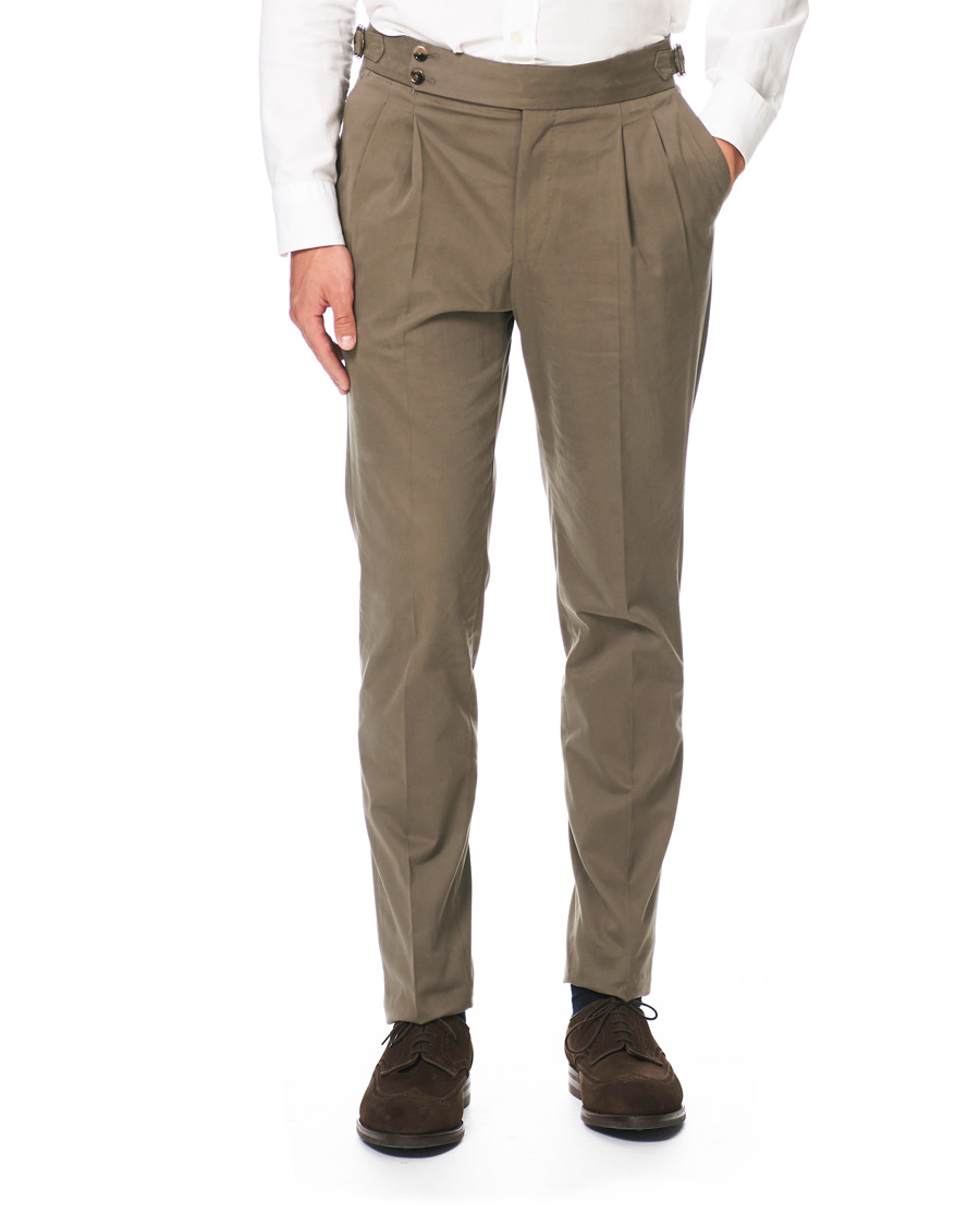 Herre | Bukser | PT01 | Gentleman Fit Double Pleat Trousers Light Brown