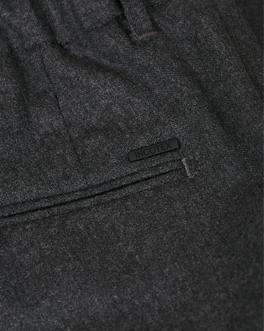 Herre | Bukser | Incotex | Urban Traveller Comfort Flannel Trousers Grey Melange