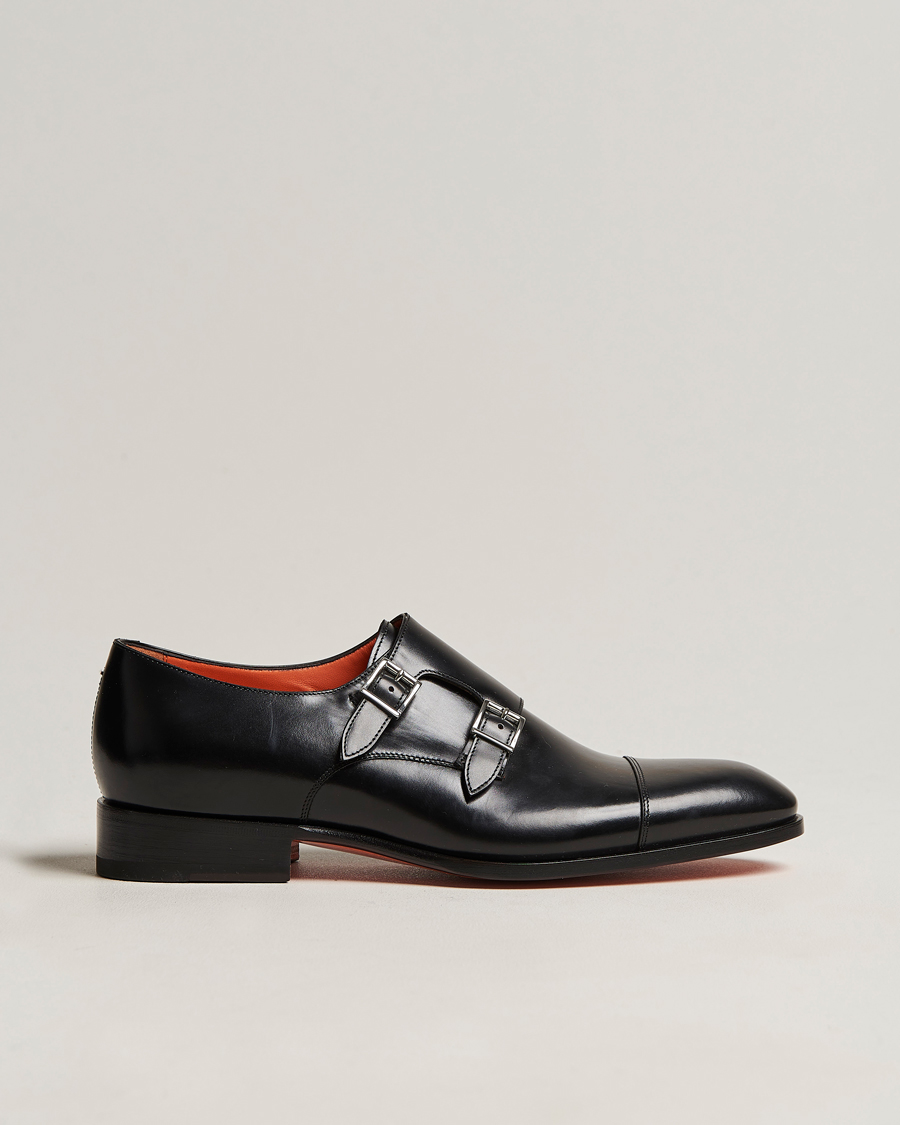 Herre | Santoni Blake Double Monk Black Calf | Santoni | Blake Double Monk Black Calf
