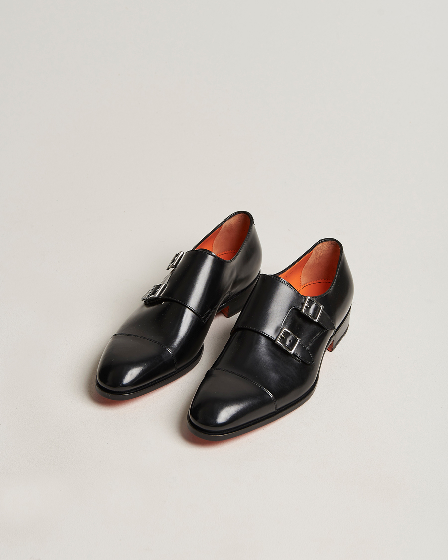 Herre | Santoni Blake Double Monk Black Calf | Santoni | Blake Double Monk Black Calf