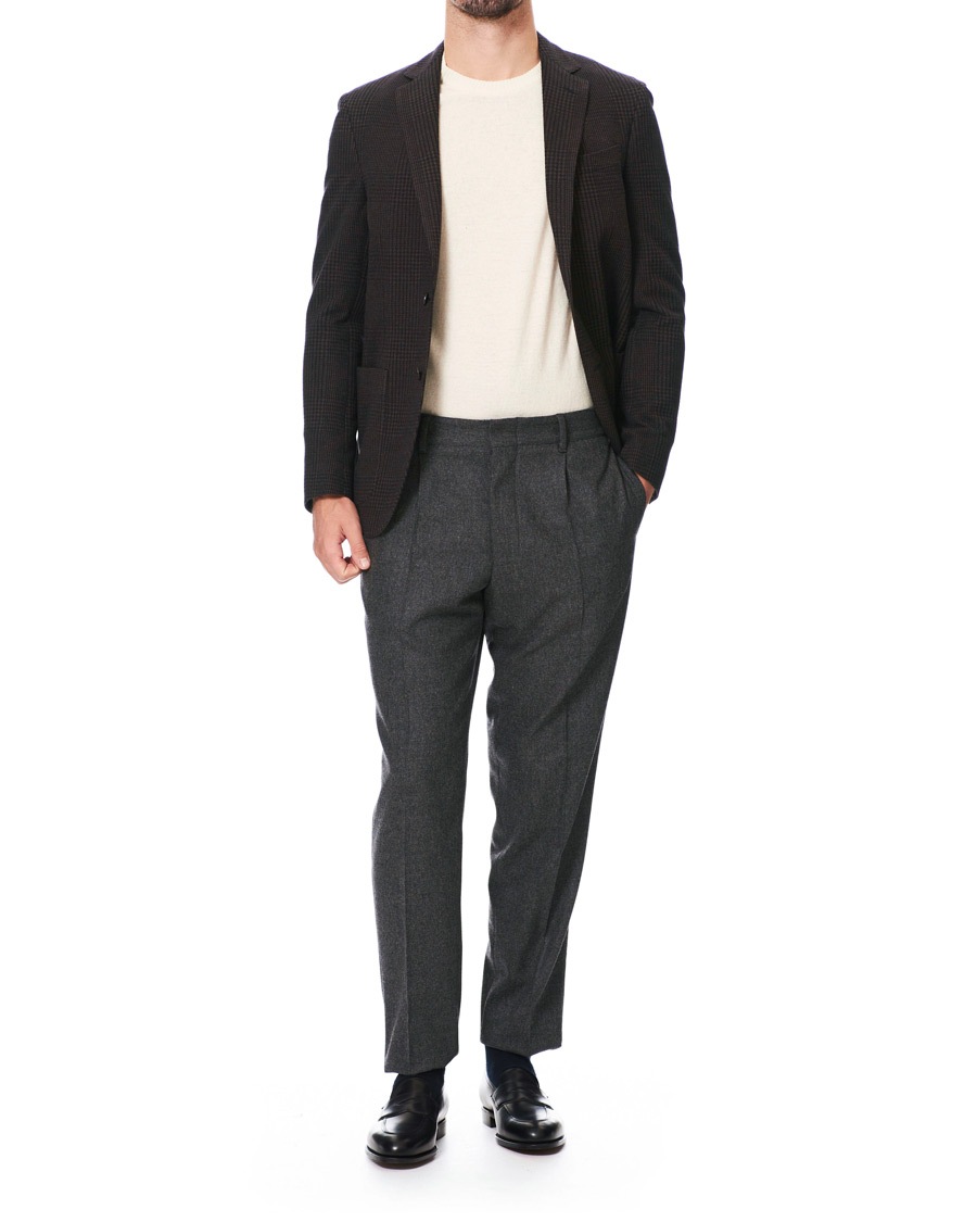Herre | Dressjakker | The Gigi | Degas Wool Blend Check Blazer Dark Brown