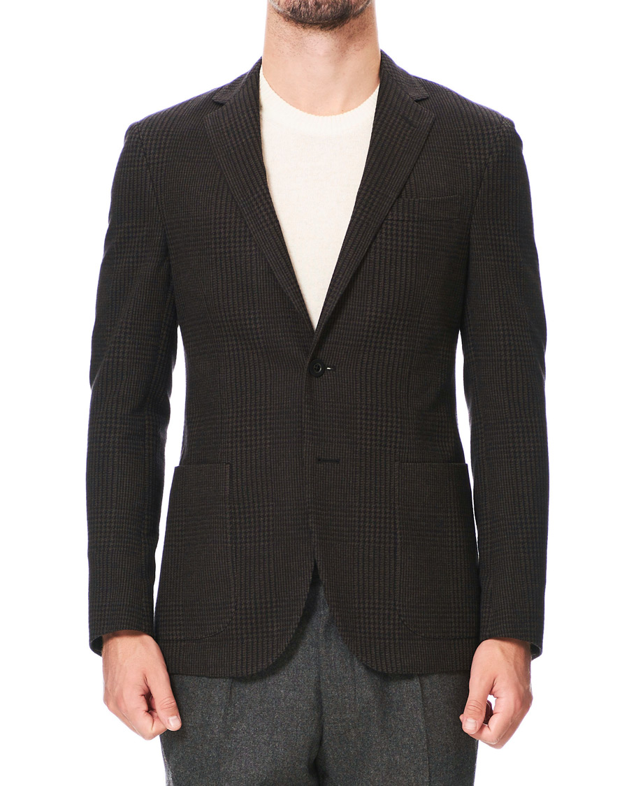 Herre | Dressjakker | The Gigi | Degas Wool Blend Check Blazer Dark Brown