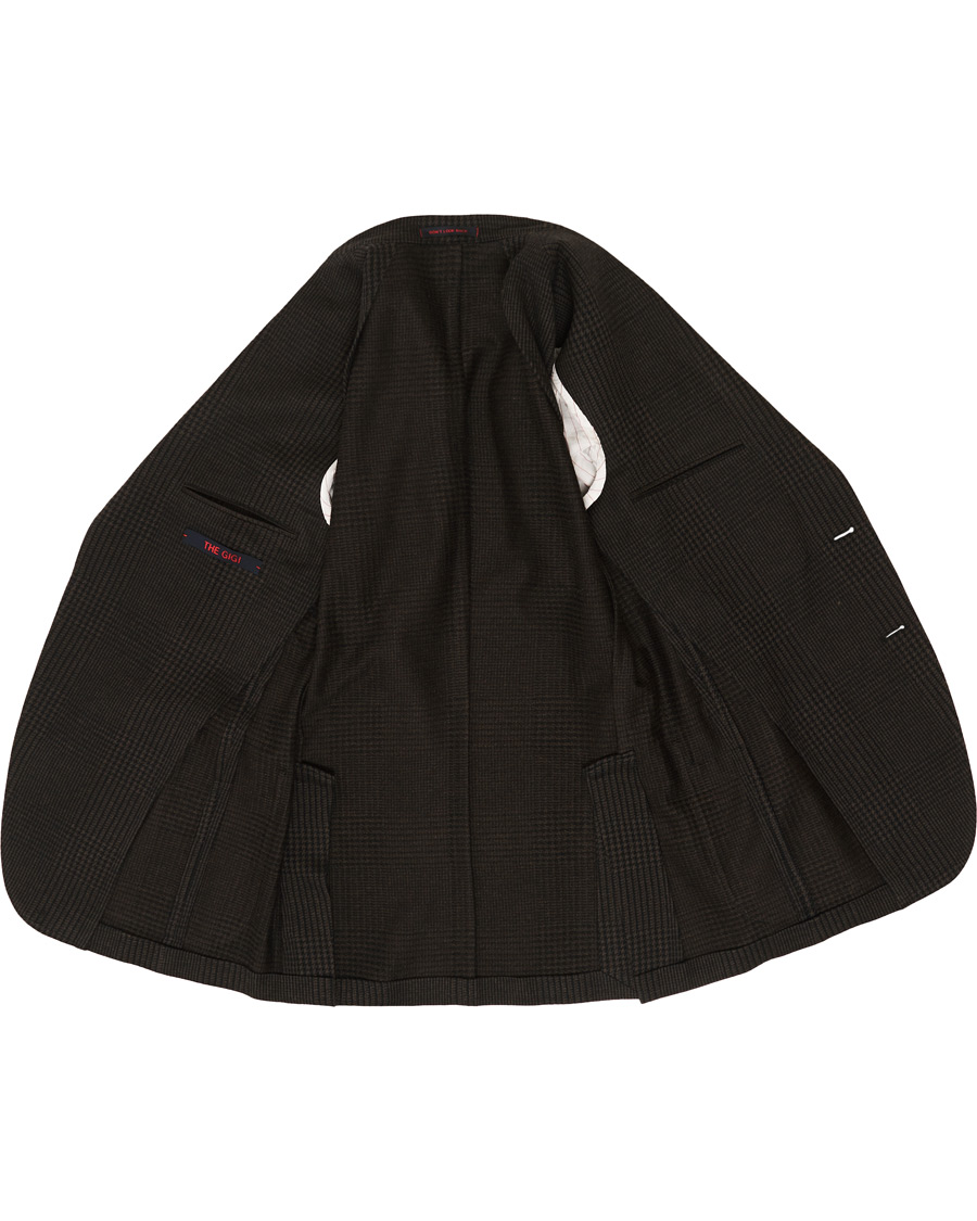 Herre | Dressjakker | The Gigi | Degas Wool Blend Check Blazer Dark Brown