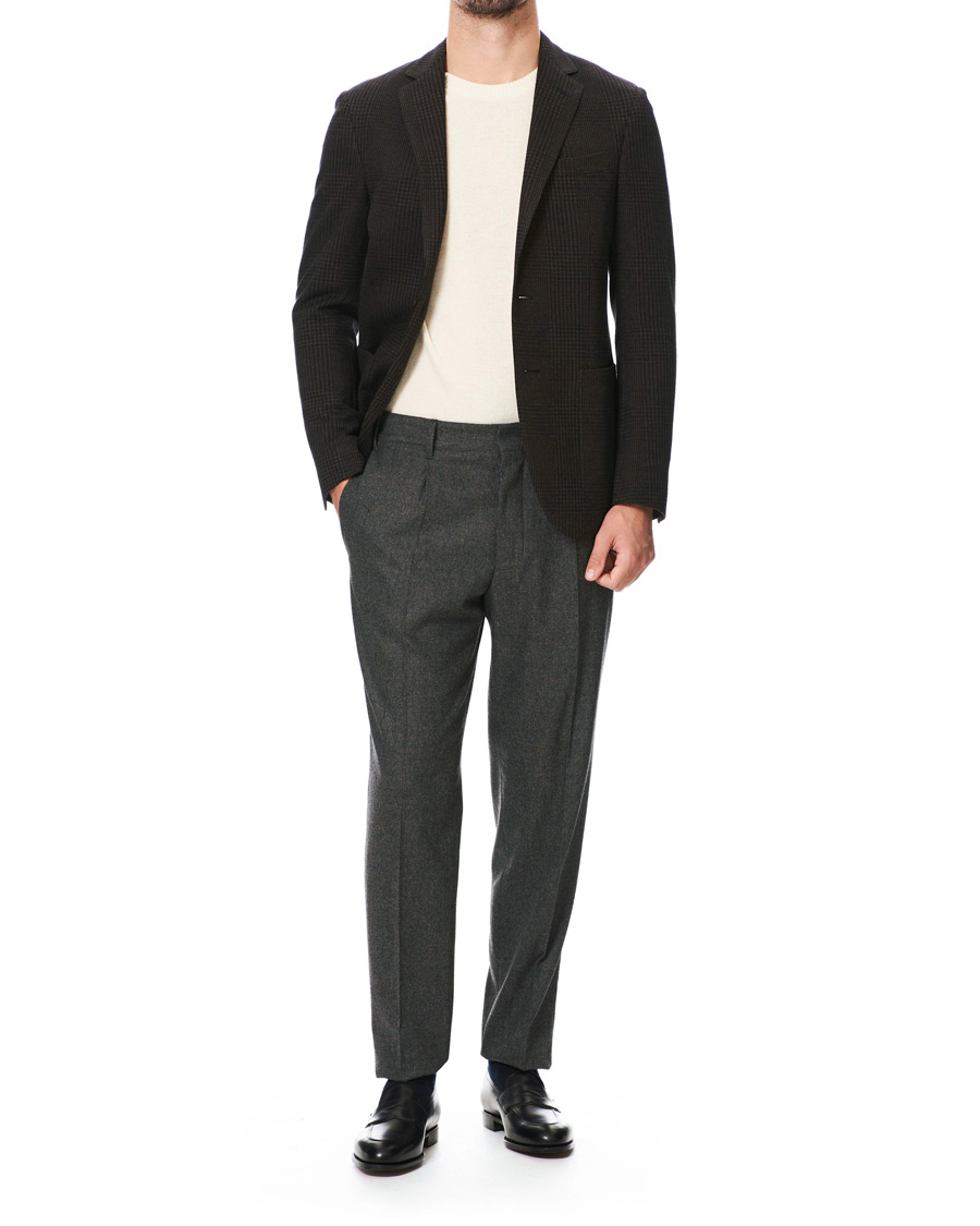 Herre | Bukser | The Gigi | Tonga Stretch Flannel Trousers Grey Melange