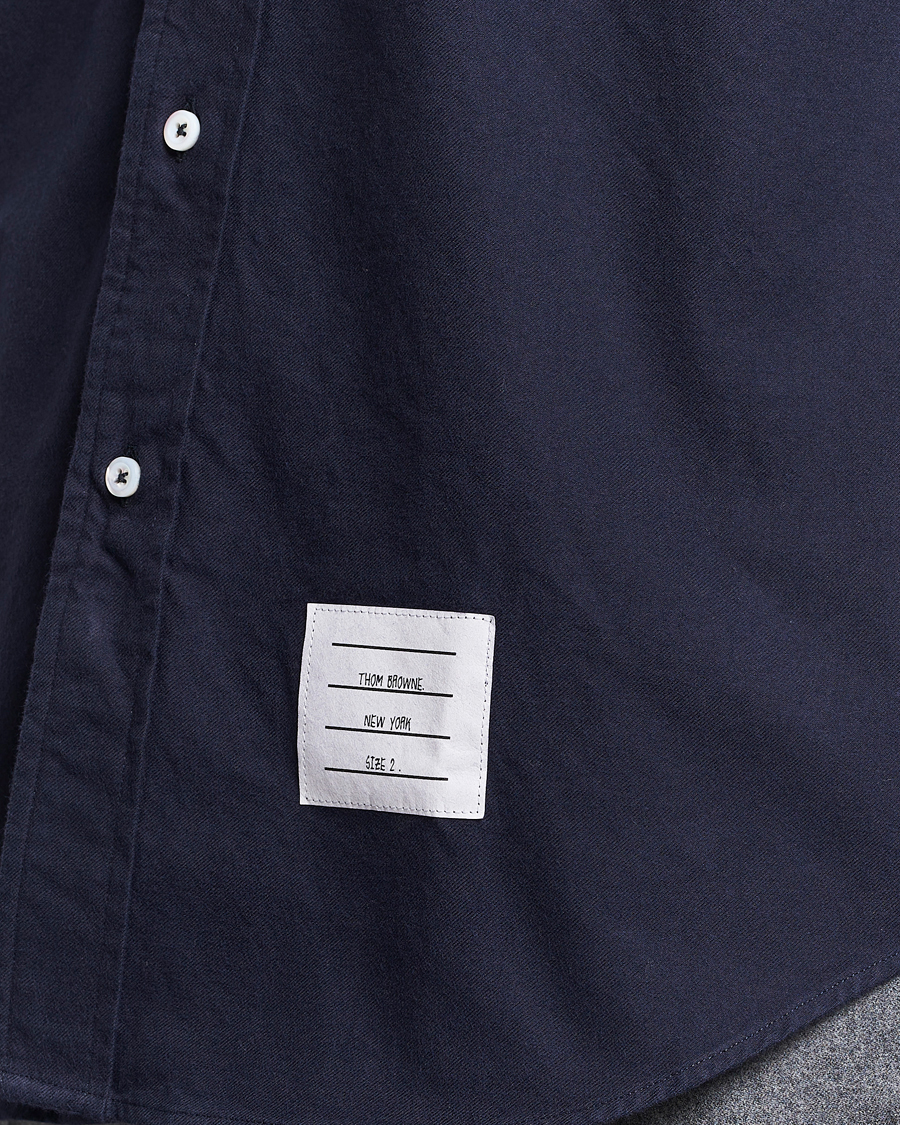 Herre | Skjorter | Thom Browne | 4 Bar Flannel Shirt Navy