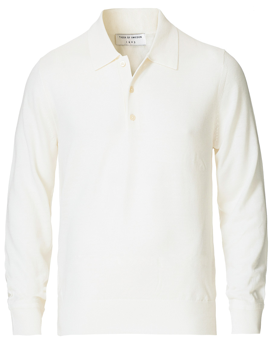 Herre | Gensere | Tiger of Sweden | Newton Extra Fine Merino Knitted Polo Cream