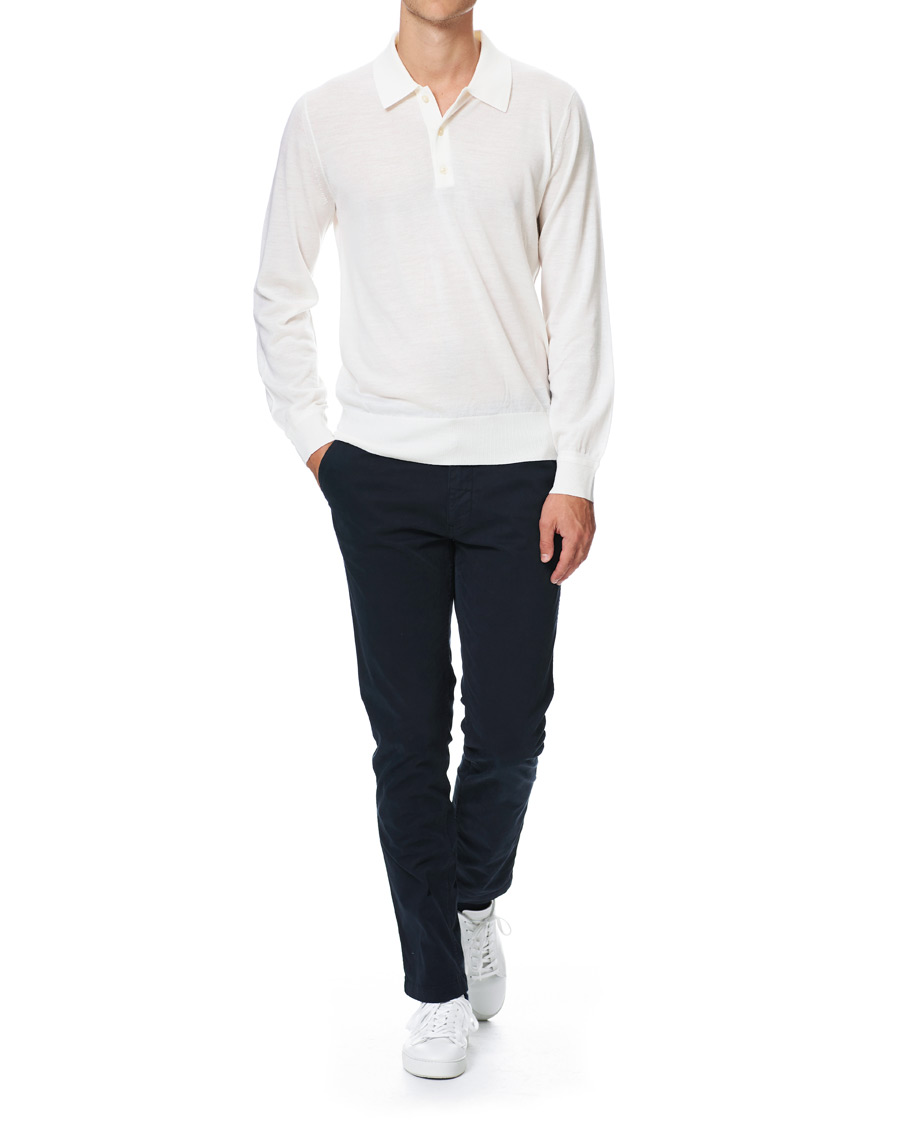Herre | Gensere | Tiger of Sweden | Newton Extra Fine Merino Knitted Polo Cream