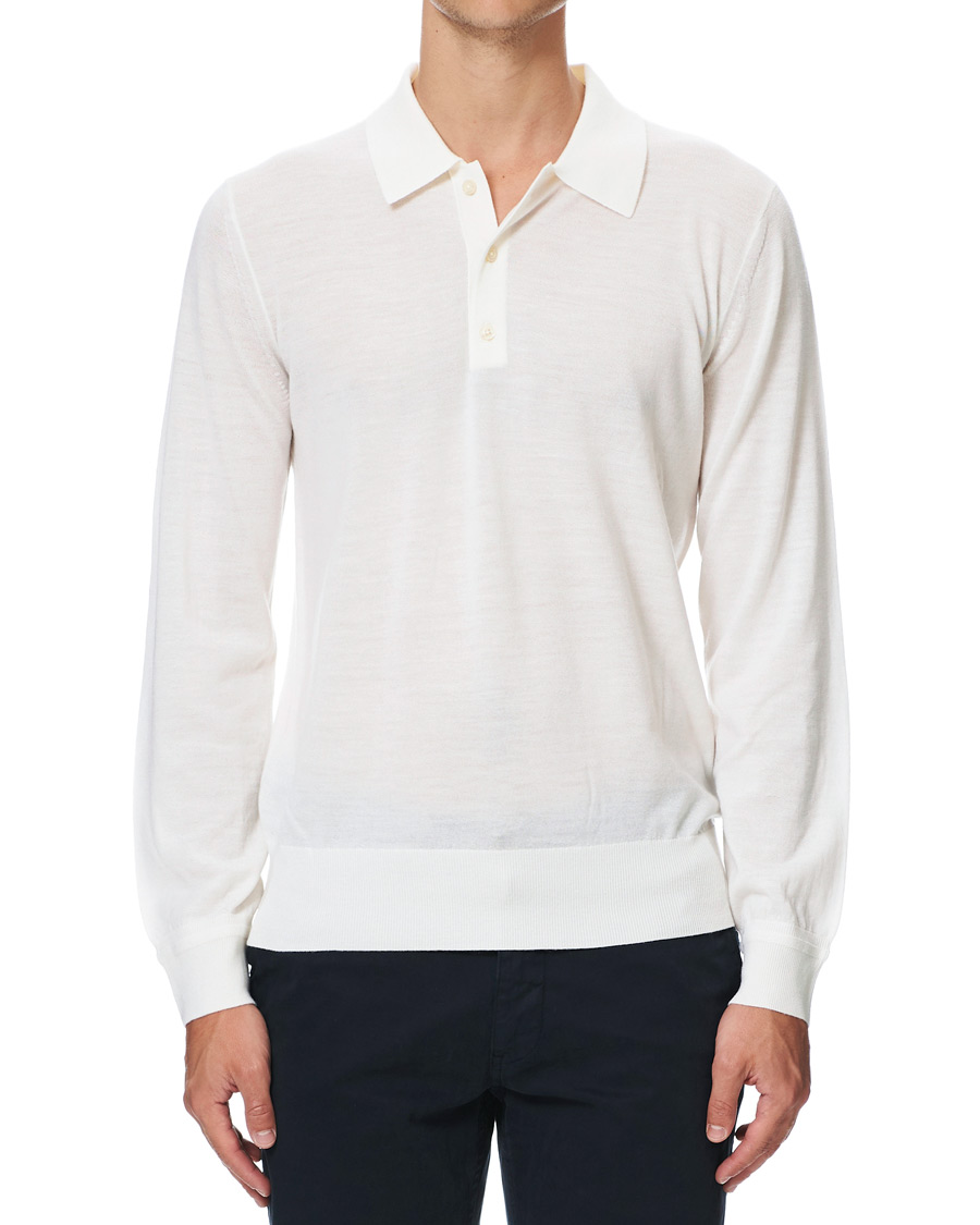 Herre | Gensere | Tiger of Sweden | Newton Extra Fine Merino Knitted Polo Cream