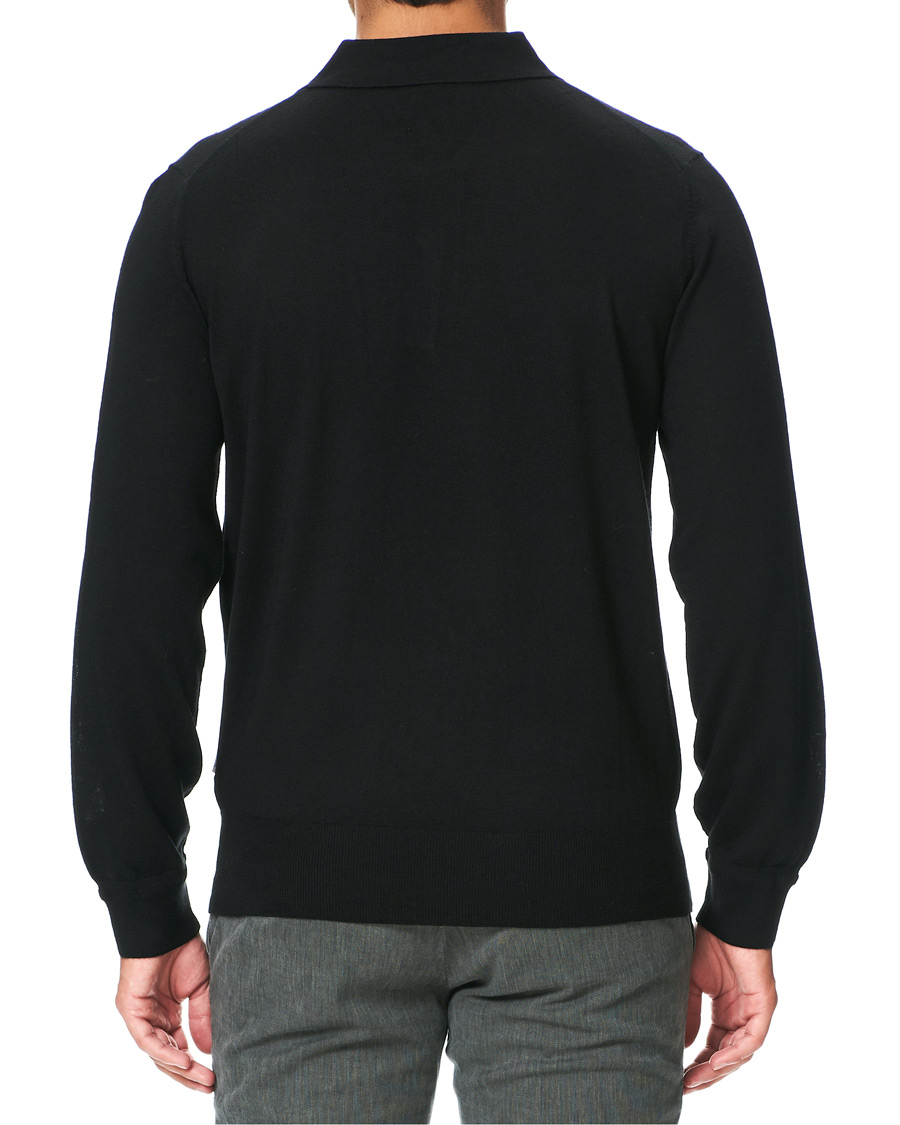 Herre | Gensere | Tiger of Sweden | Newton Extra Fine Merino Knitted Polo Black
