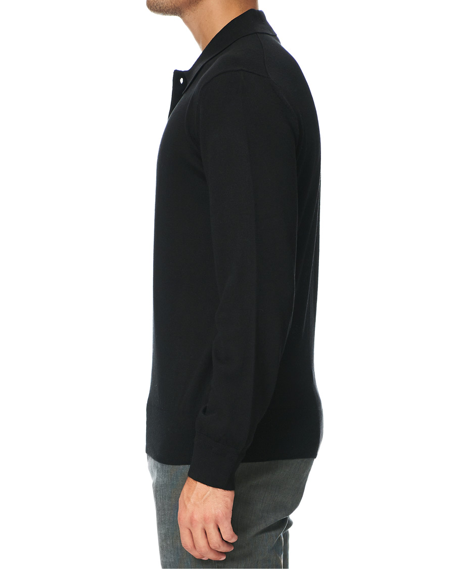 Herre | Gensere | Tiger of Sweden | Newton Extra Fine Merino Knitted Polo Black