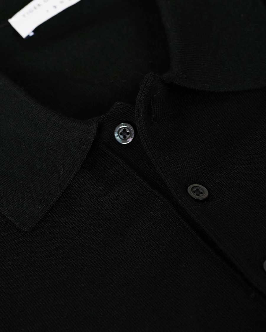 Herre | Gensere | Tiger of Sweden | Newton Extra Fine Merino Knitted Polo Black